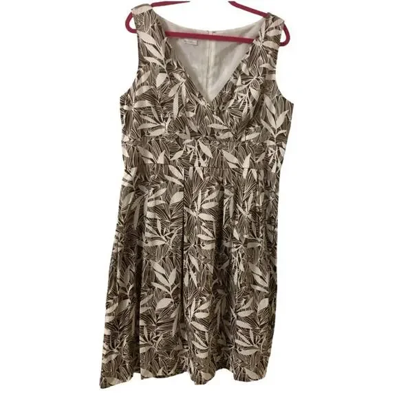 Van Heusen | Dresses | Womens Summer Dress Van Heusen Brown And White Tropical  Print Size 8 | Poshmark